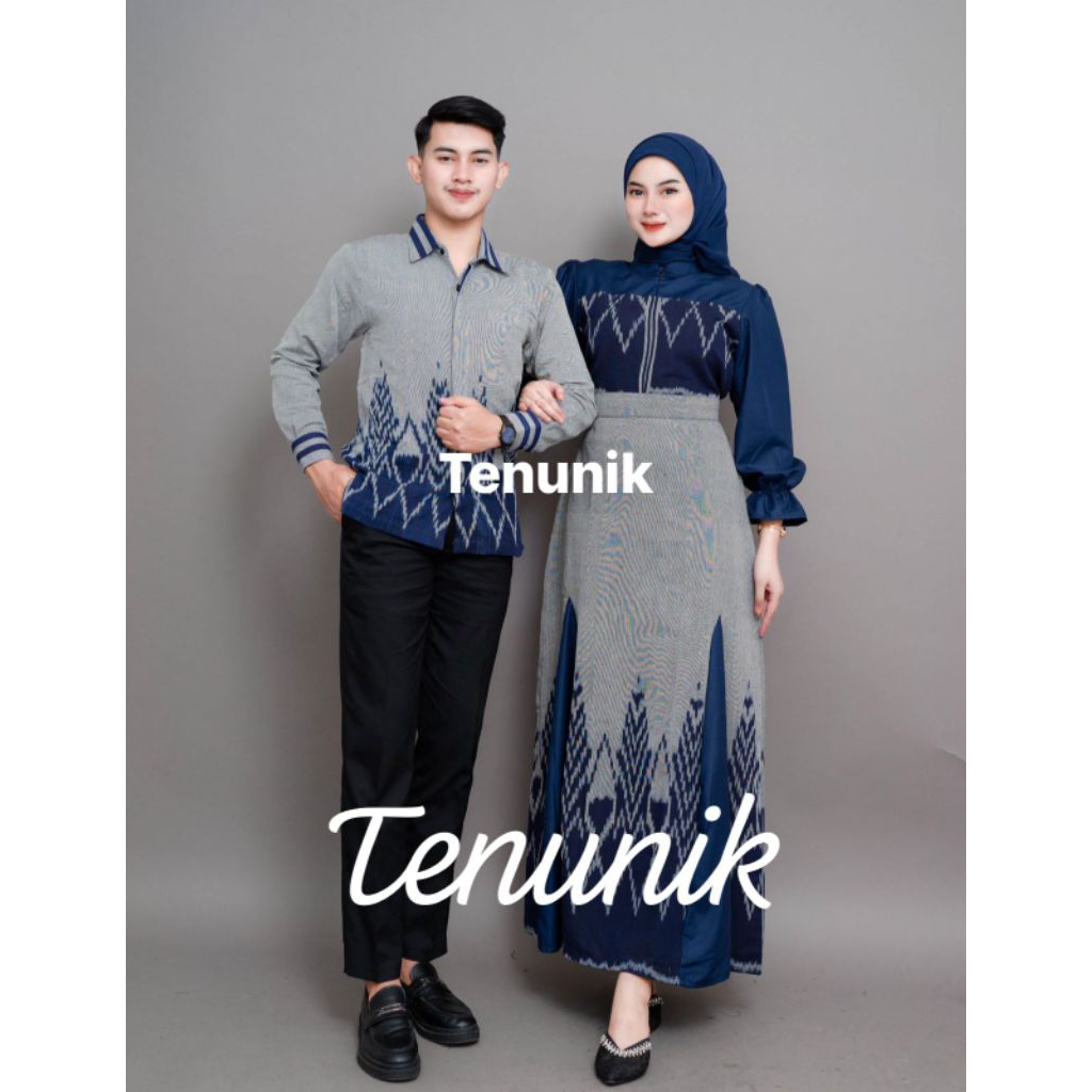 BAJU TENUN COUPLE KINANTI GREY - BAJU COUPLE - COUPLE TENUN - COUPLE KONDANGAN - DRESS KONDANGAN - C