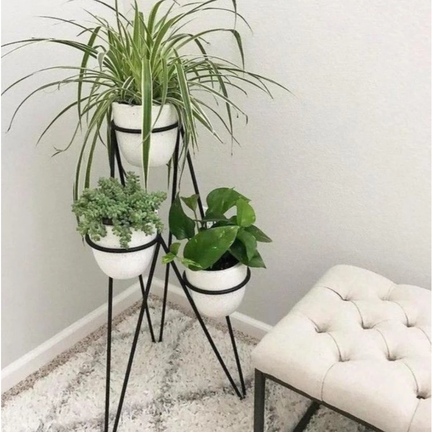 STANDING POT 3 IN 1 / STANDING POT BUNGA / tempat bunga/ RAK POT BUNGA BESI