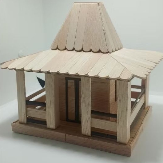 Miniatur Rumah Adat Joglo Prakarya Dari Stik Es Krim Kerajinan Tangan Rumah Adat Jawa