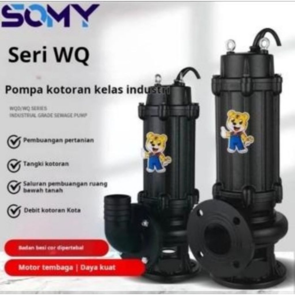 Pompa Celup Somy 100WQ60-10-4KW 4inchi 380V Pompa Air Kotor/Lumpur/Limbah/Bersih