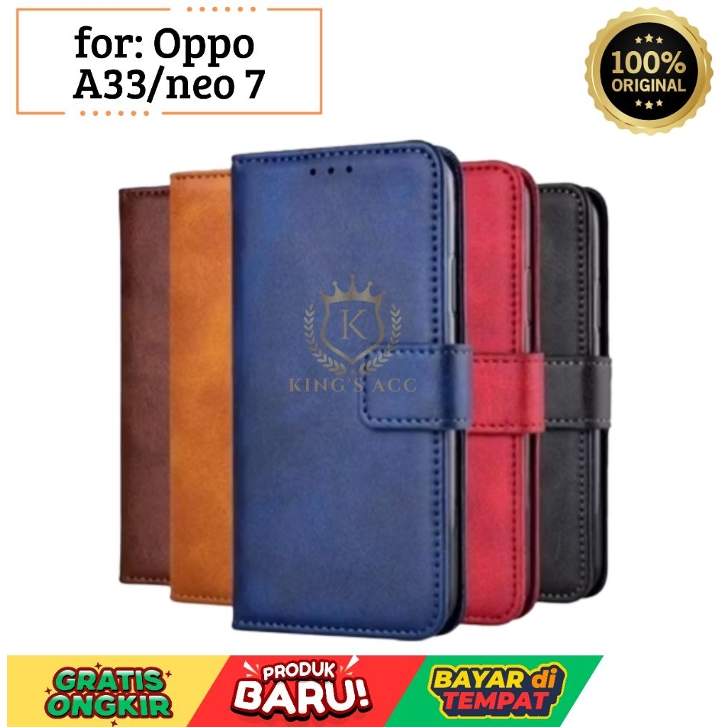 CASE OPPO A33/NEO7 FLIP LEATHER CASE PREMIUM-FLIP WALLET CASE KULIT CASING HP DOMPET TPU OPPO A33/NE