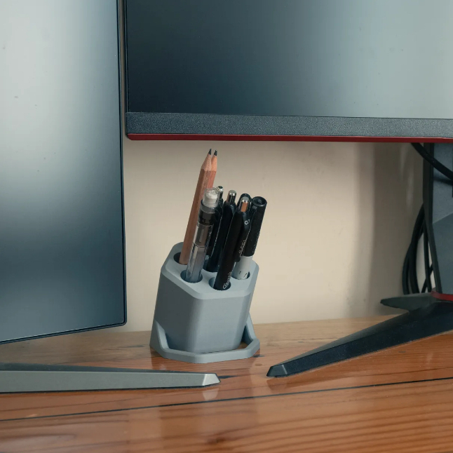 

Desk Pen Holder Hexagonal PLA 3D Print | Dudukan Alat Tulis Estetik | Organizer Meja Minimalis & Modular