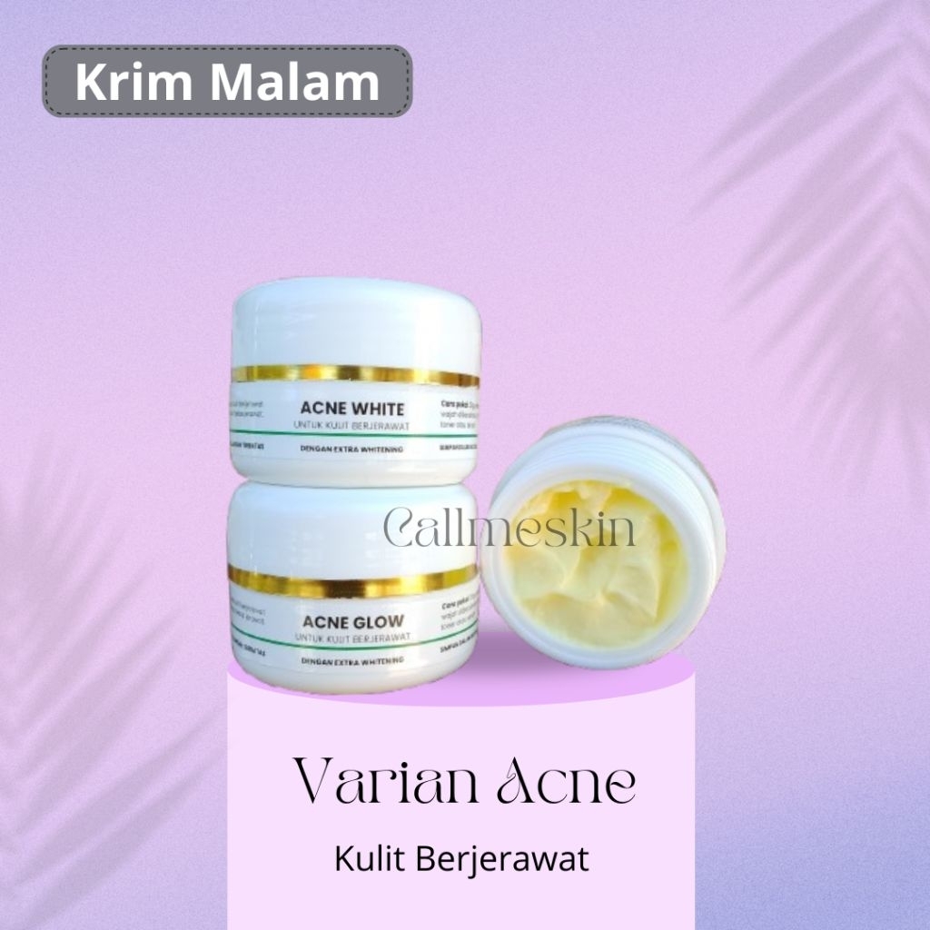 Krim malam Theraskin | Acne white | Acne Glow • Krim malam untuk kulit berjerawat & komedo