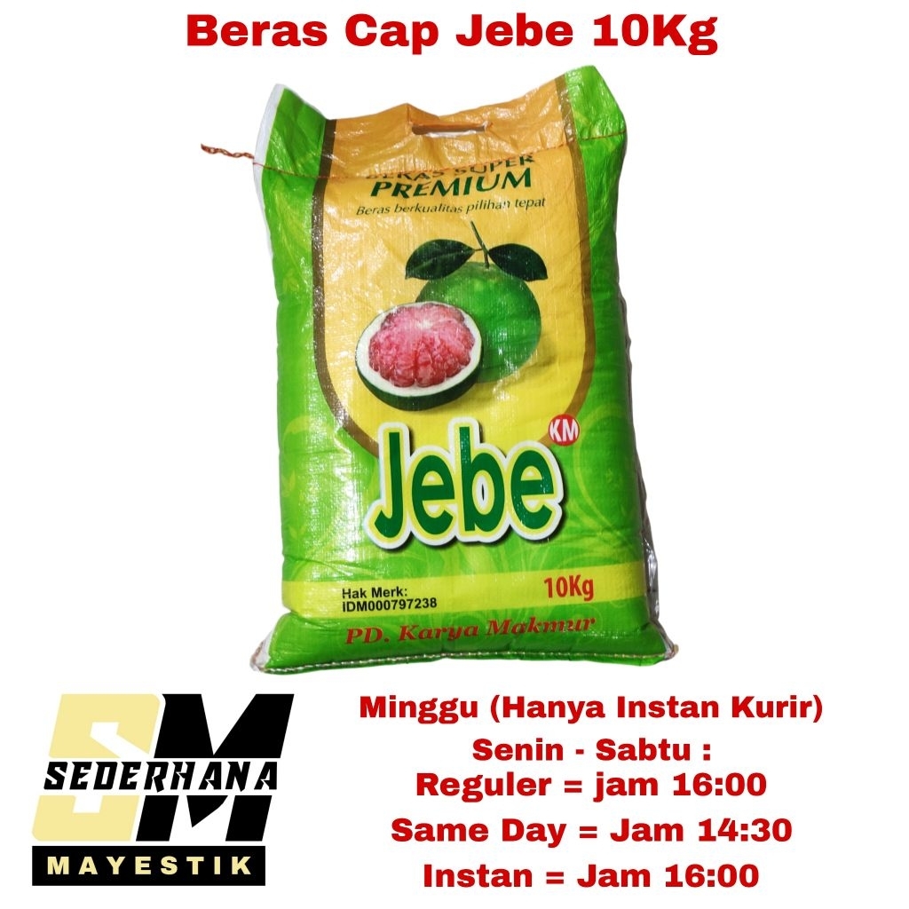

Beras Pulen Cap Jebe 10kg / Beras Putih Setra Ramos Premium 10 kg (Hanya Instant Kurir)