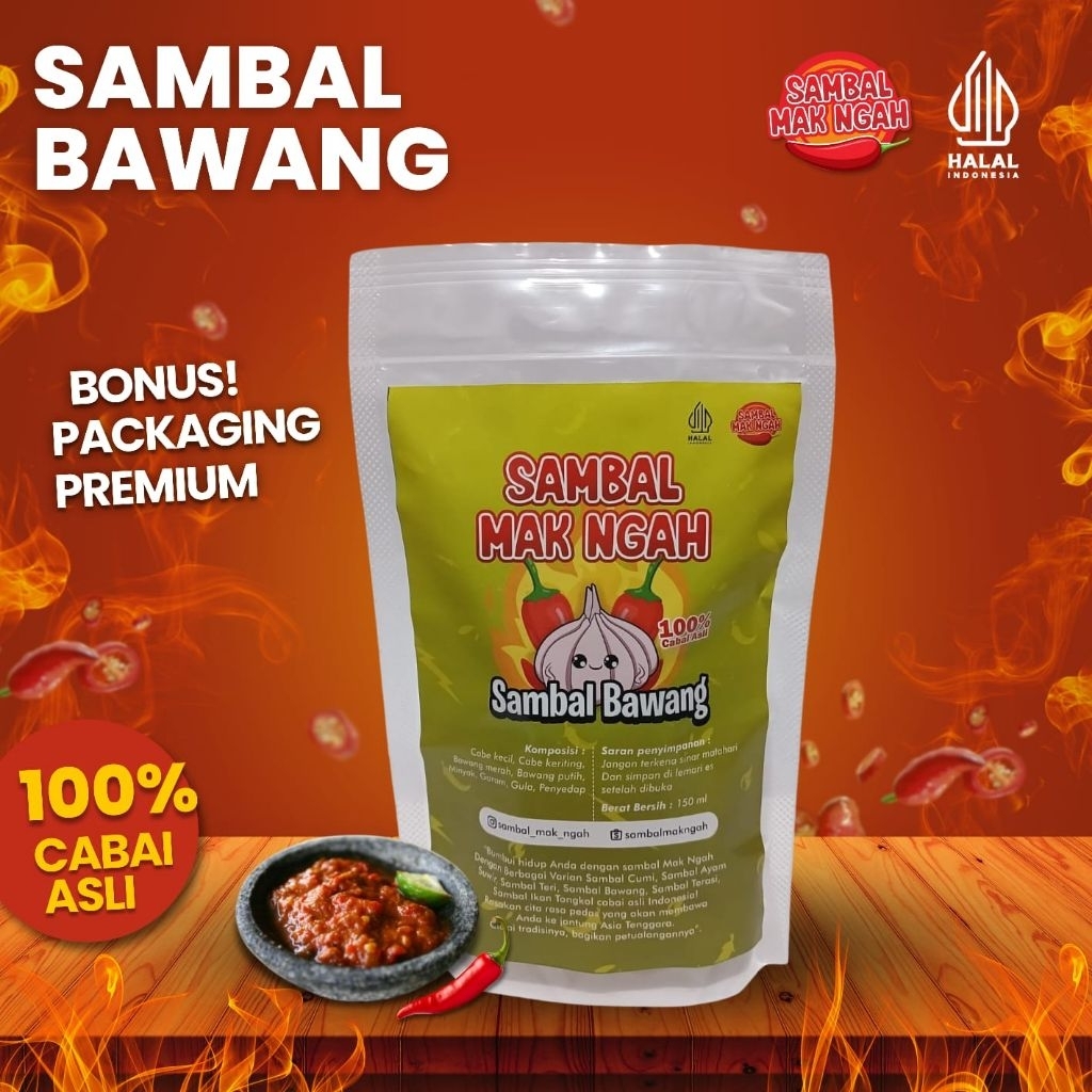 

BEST SELLER SAMBAL BAWANG MAK NGAH KEMASAN 150GRAM