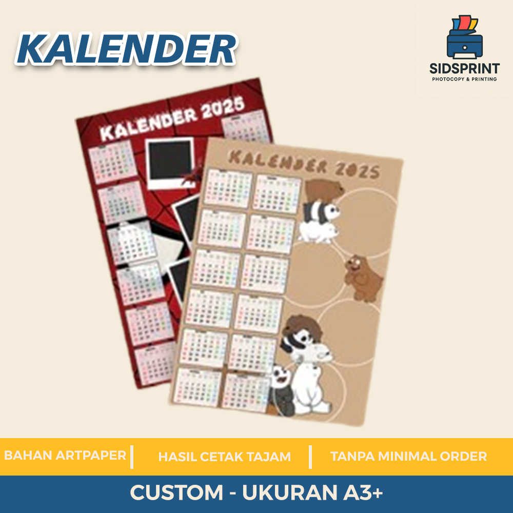 

SidsPrint Kalender Aesthetic 2025 Custom | Kalender Dinding Keluarga | Bisa Grosir