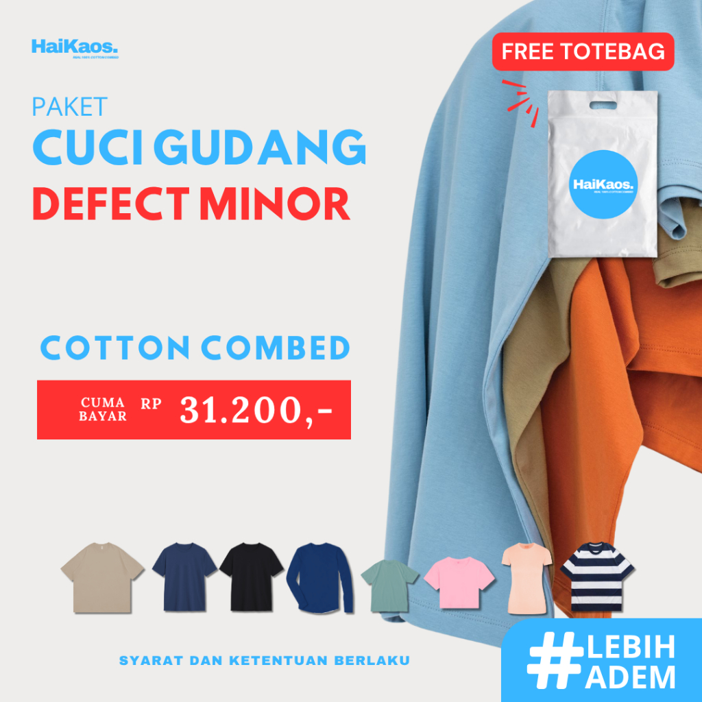 OBRAL KAOS POLOS PRIA WANITA CUCI GUDANG COMBED