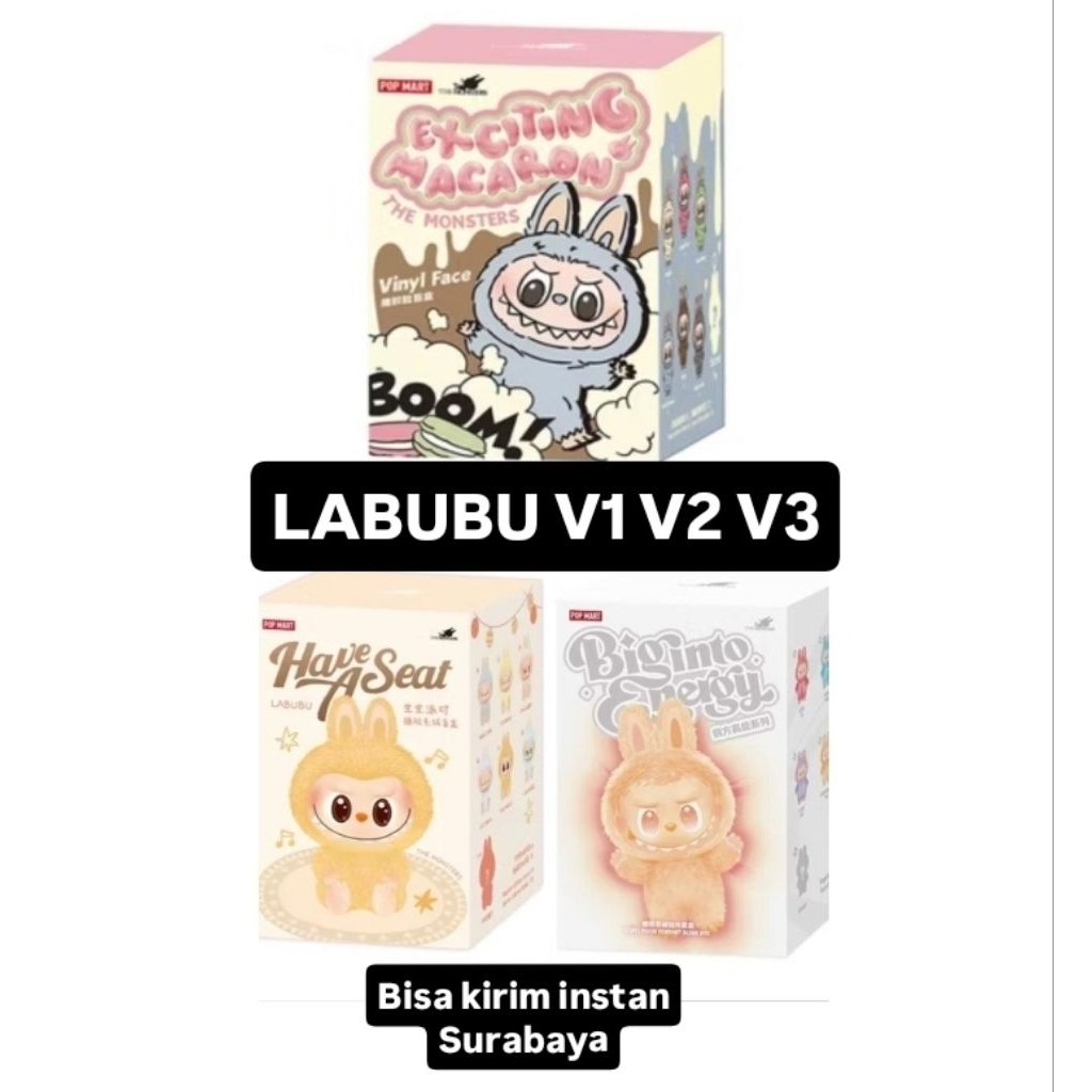 Labubu Pop Mart The Monster selected - V4 Pin For Love - V1 Exciting macaron Sea salt / Soymilk - V2