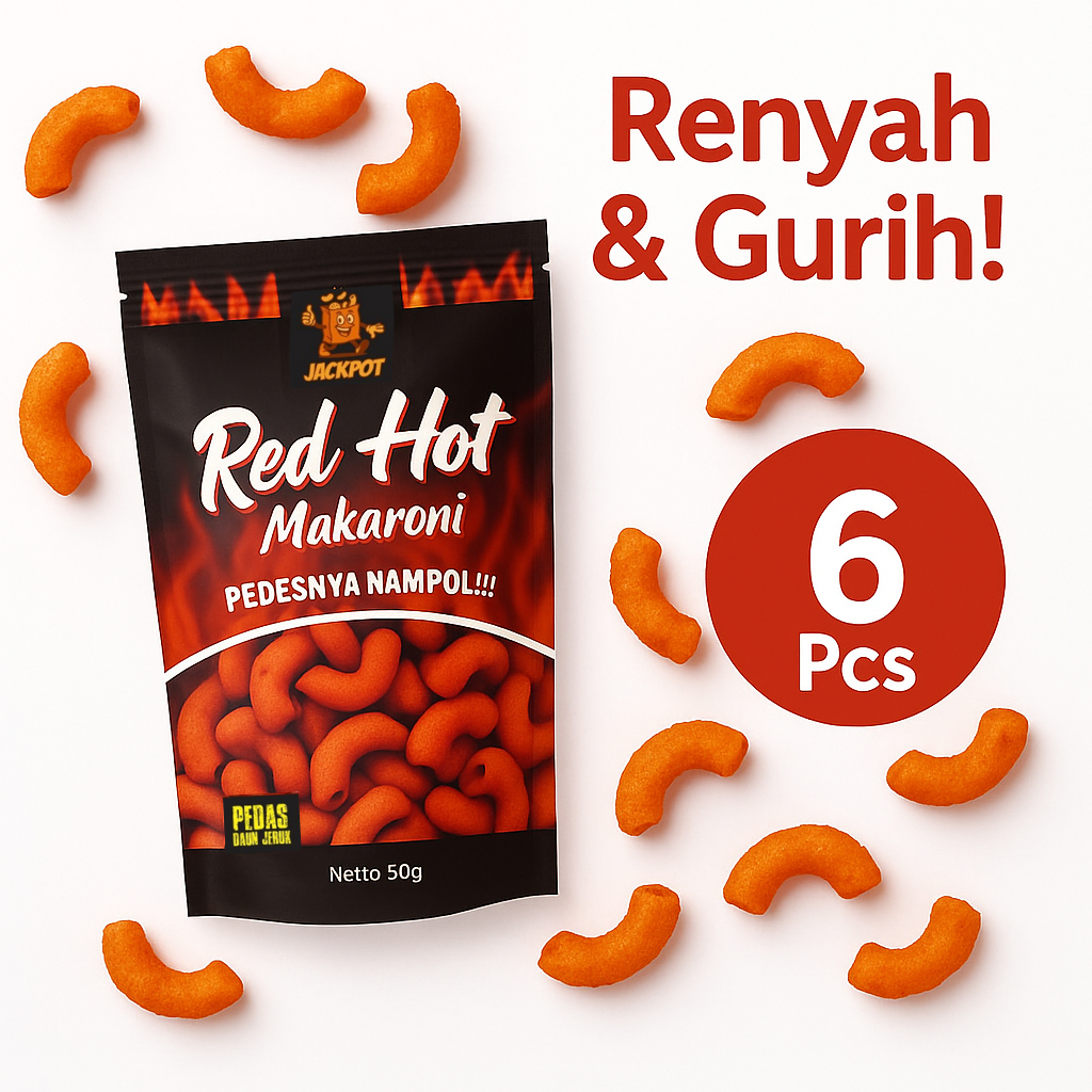 

BUNDLING JACKPOT Snack Makaroni Pedas Best Seller Camilan Murah Isi 6