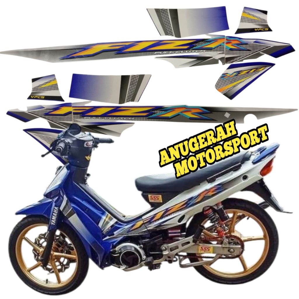 striping sticker lis fizr 2004 biru putih fiz r f1zr