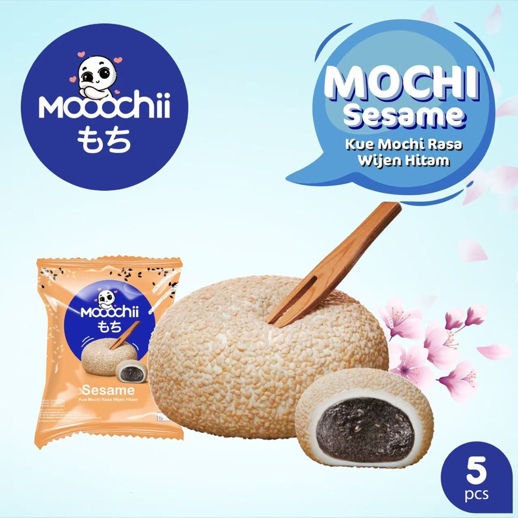 

Kue Mochi Sesame 5pcs (bukan es krim) dessert wijen hitam mooochii aice