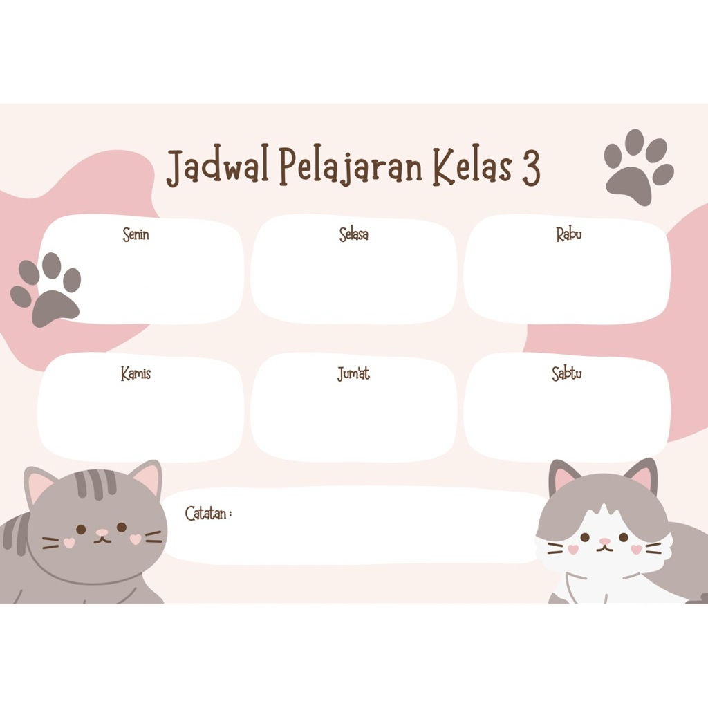 

CUSTOM JADWAL PELAJARAN SEKOLAH/SD/SMP/SMA