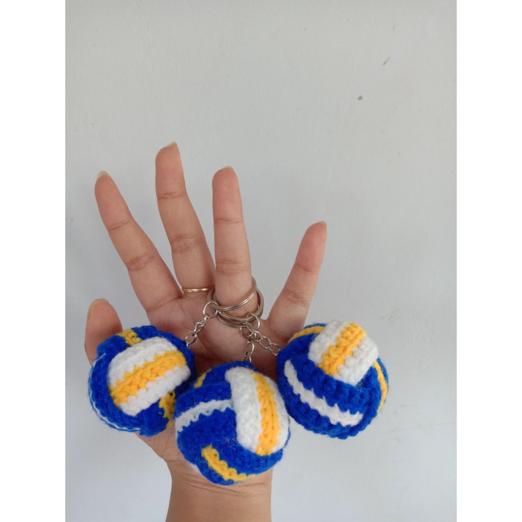 Bakulanku1717 Gantungan Kunci/ Tas Bola Voli Rajut Amigurumi Amigurumi Bola Voli Murah Rajut Bola