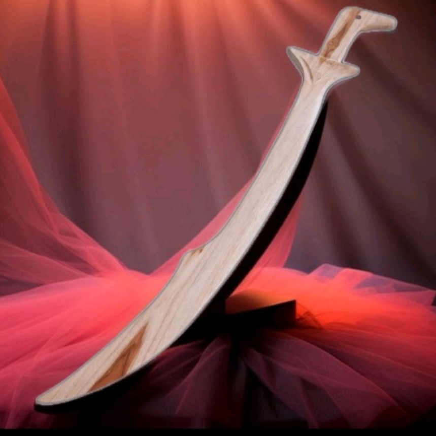 pedang mainan, pedang kayu panjang 70cm