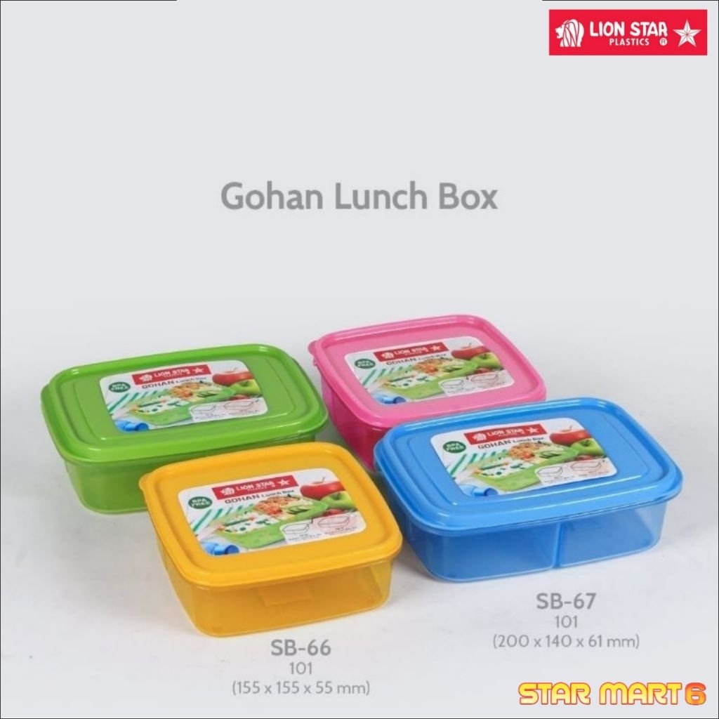 Kotak bekal 3 sekat Lion star lunch box Gohan SB-66 SB-67
