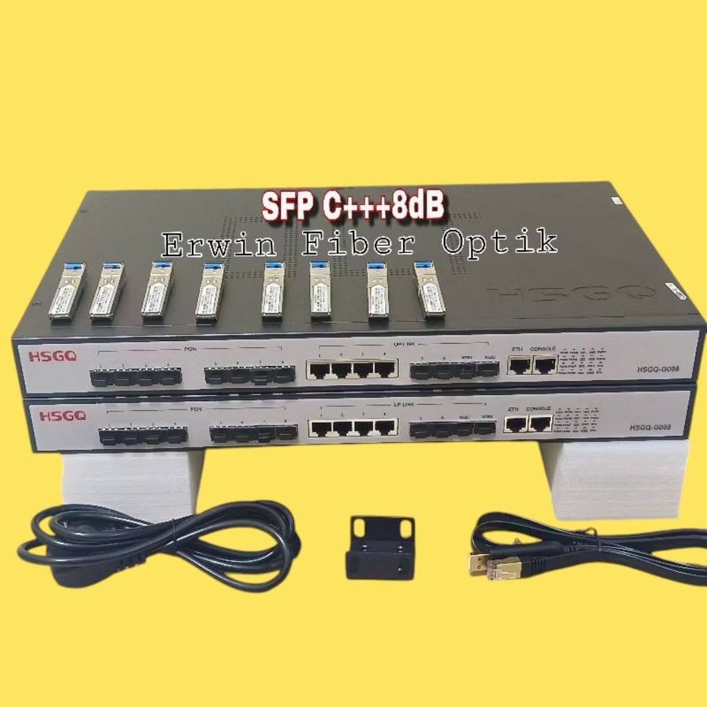 OLT GPON HSGQ 8 PORT G008 LENGKAP SFP+++8dbm
