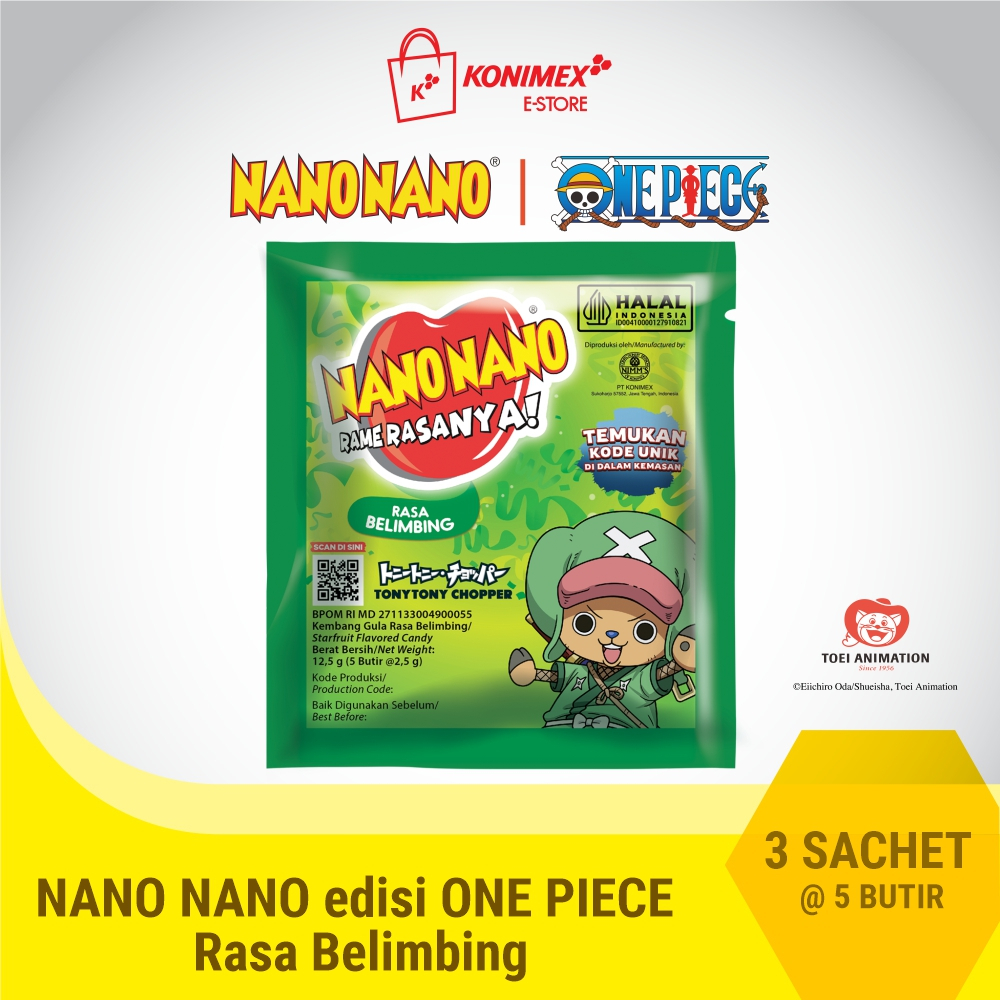 

Nano Nano permen manisan buah rasa Belimbing - 3 sachet Rame Rasanya