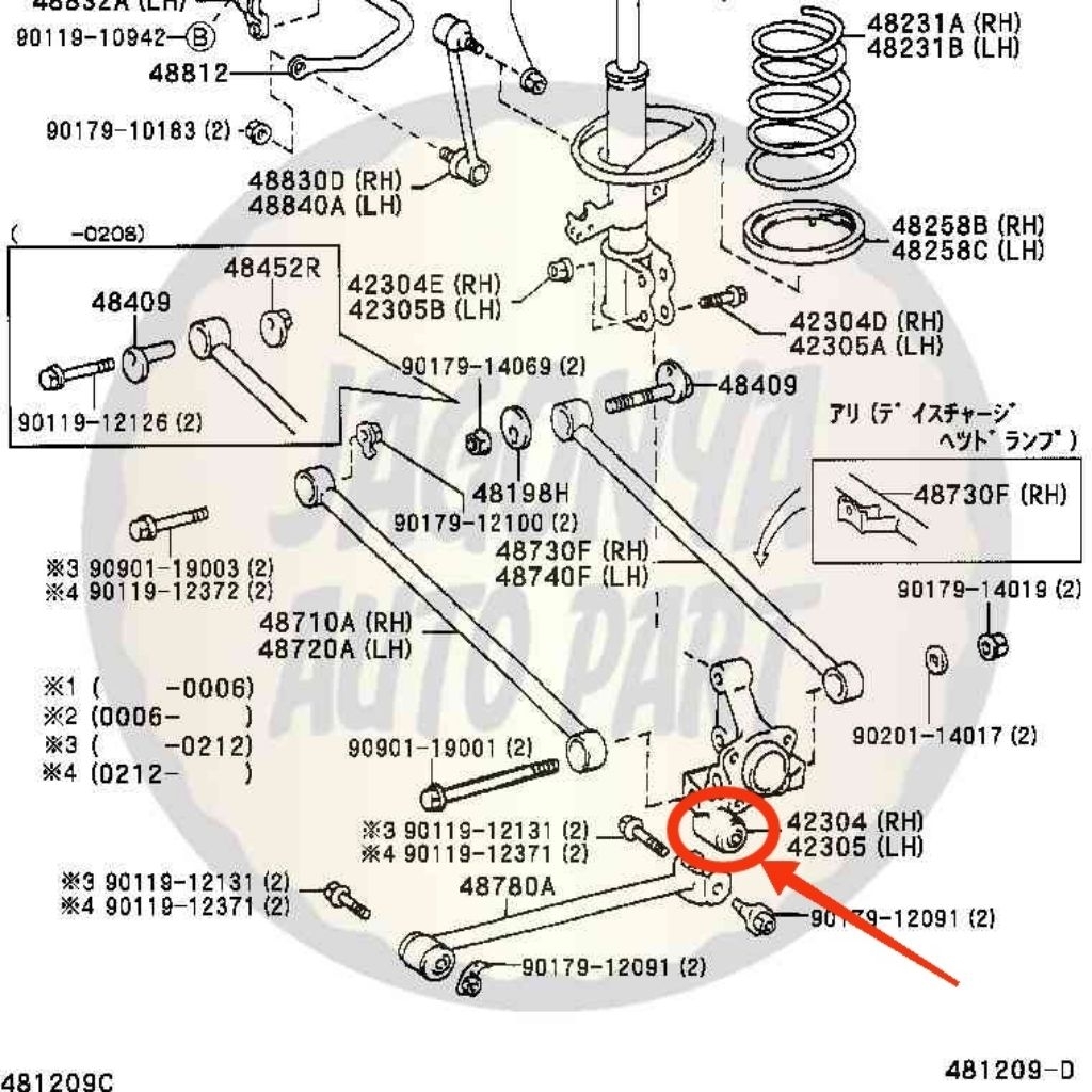 Bushing Knuckle Roda Belakang • Harrier ACU10 MCU10 • 1998 1999 2000 2001 2002