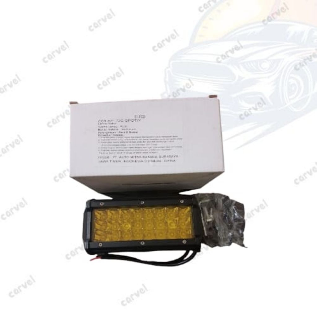 Baja Laser Sifco 24 LED Kotak Cembung Kuning