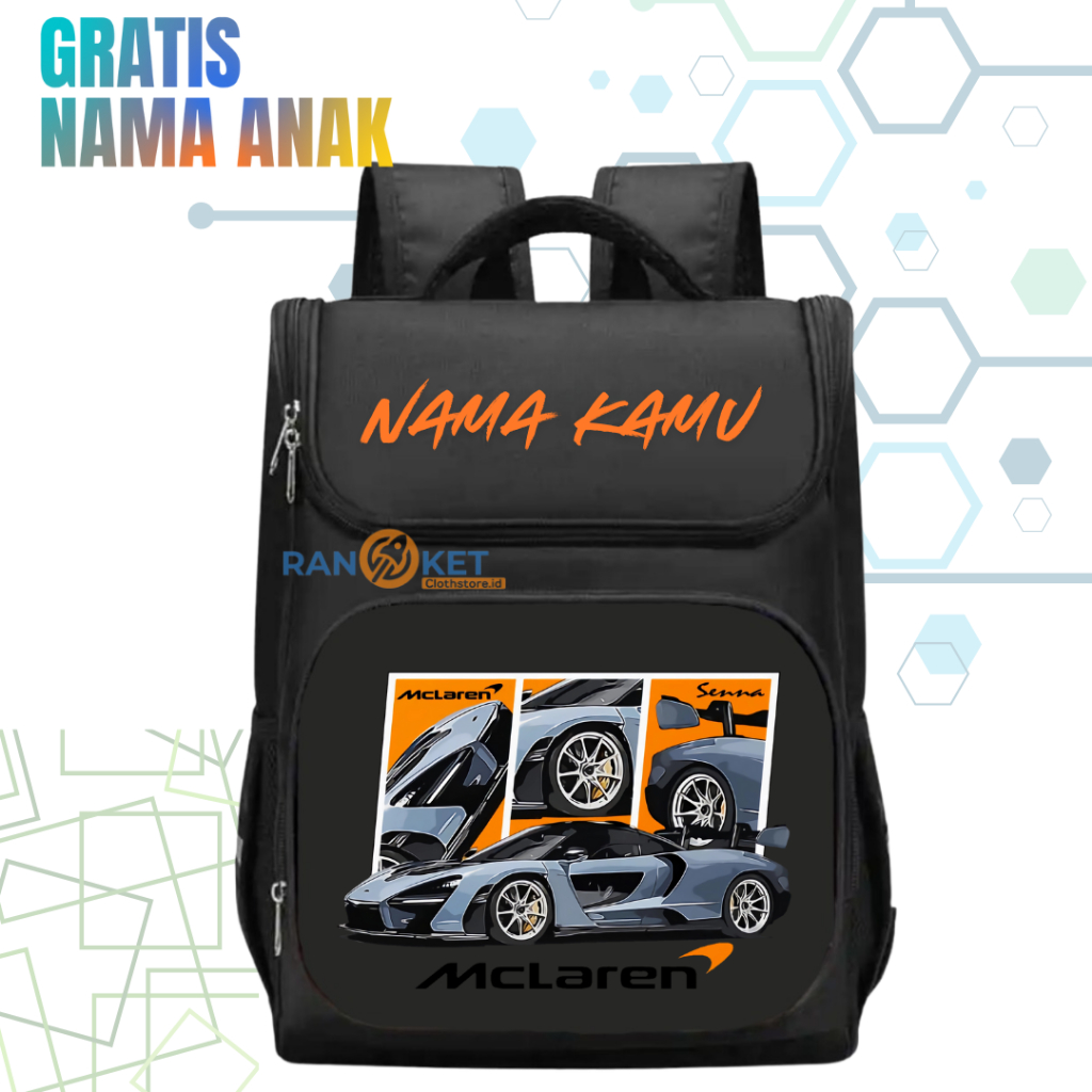 Super Car I Tas Ransel Sekolah Anak TK/SD Mobil Balap Mclaren I Tas Sekolah Anak SD/TK Mobil Balap M