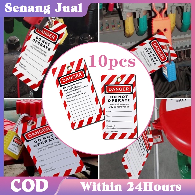 

10Pcs Tag Penguncian Bahaya Jangan Beroperasi Tag Gembok Pengaman Tahan Air Dan Tahan Lama
