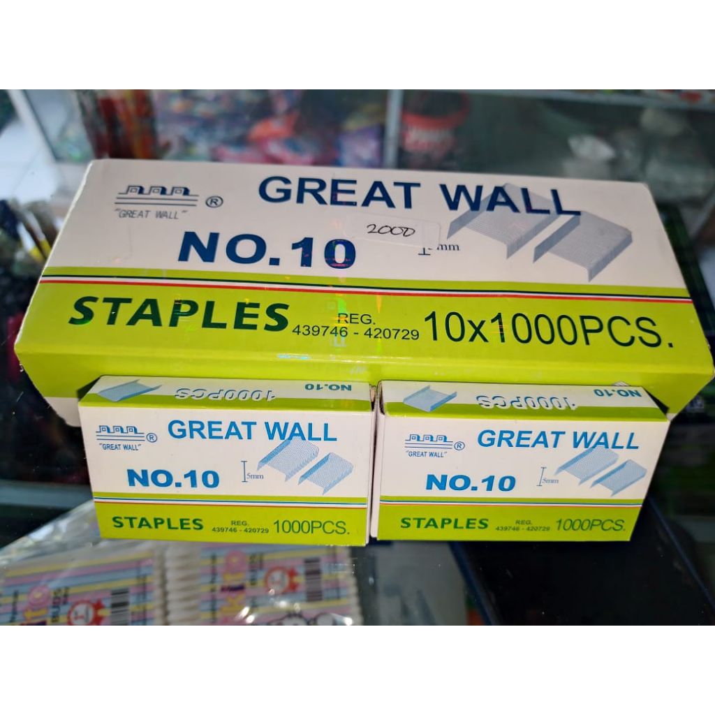 

Isi staples kecik merk great wall isi 10 pack