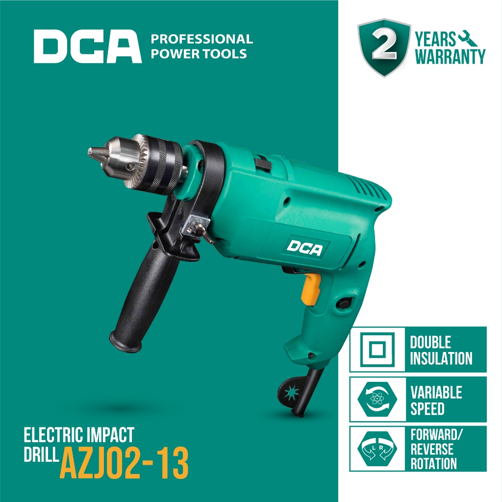 DCA Impact Drill / Bor Tangan Impact Listrik 500Watt 13mm AZJ02-13
