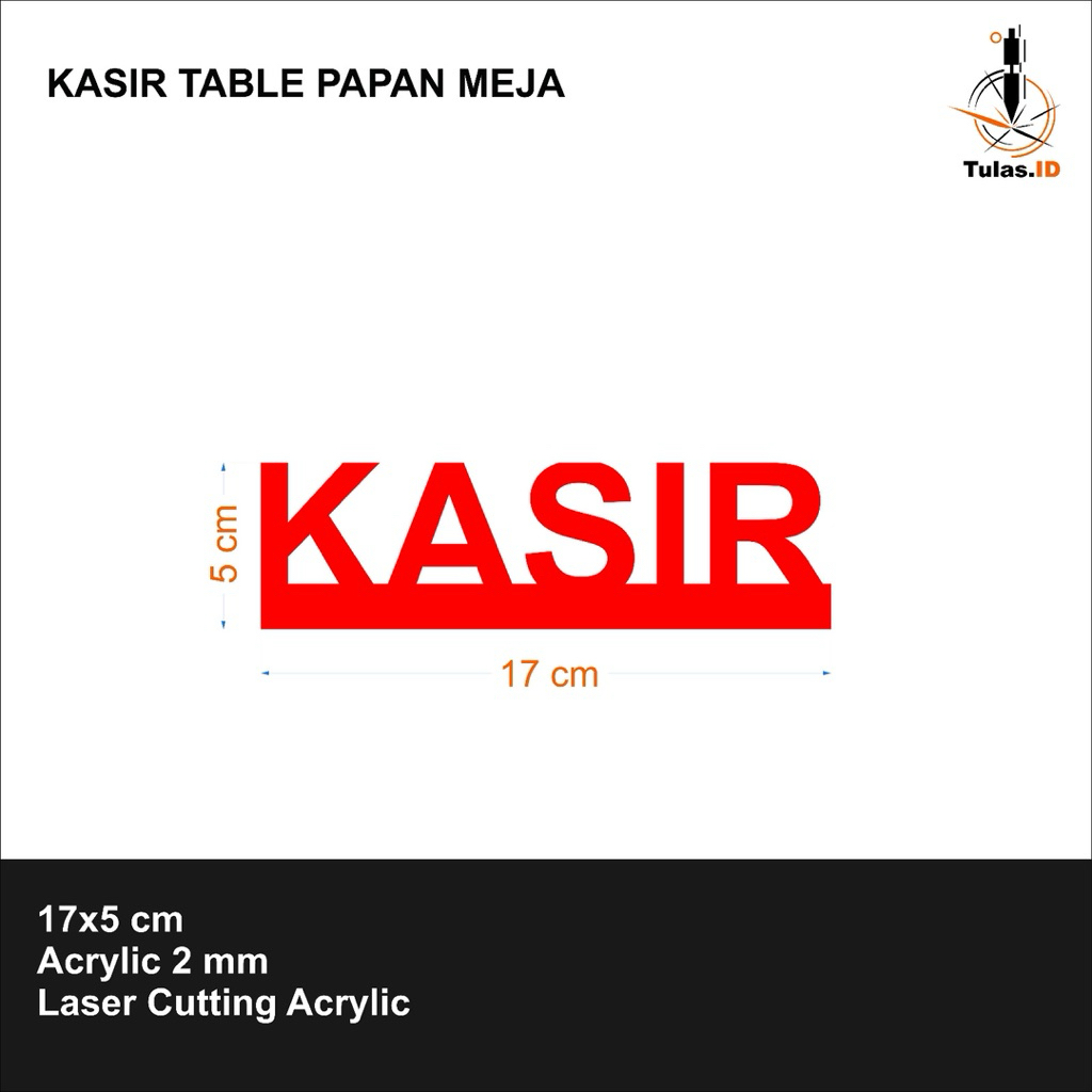 

Papan meja kasir acrylic 2mm 5x17 cm