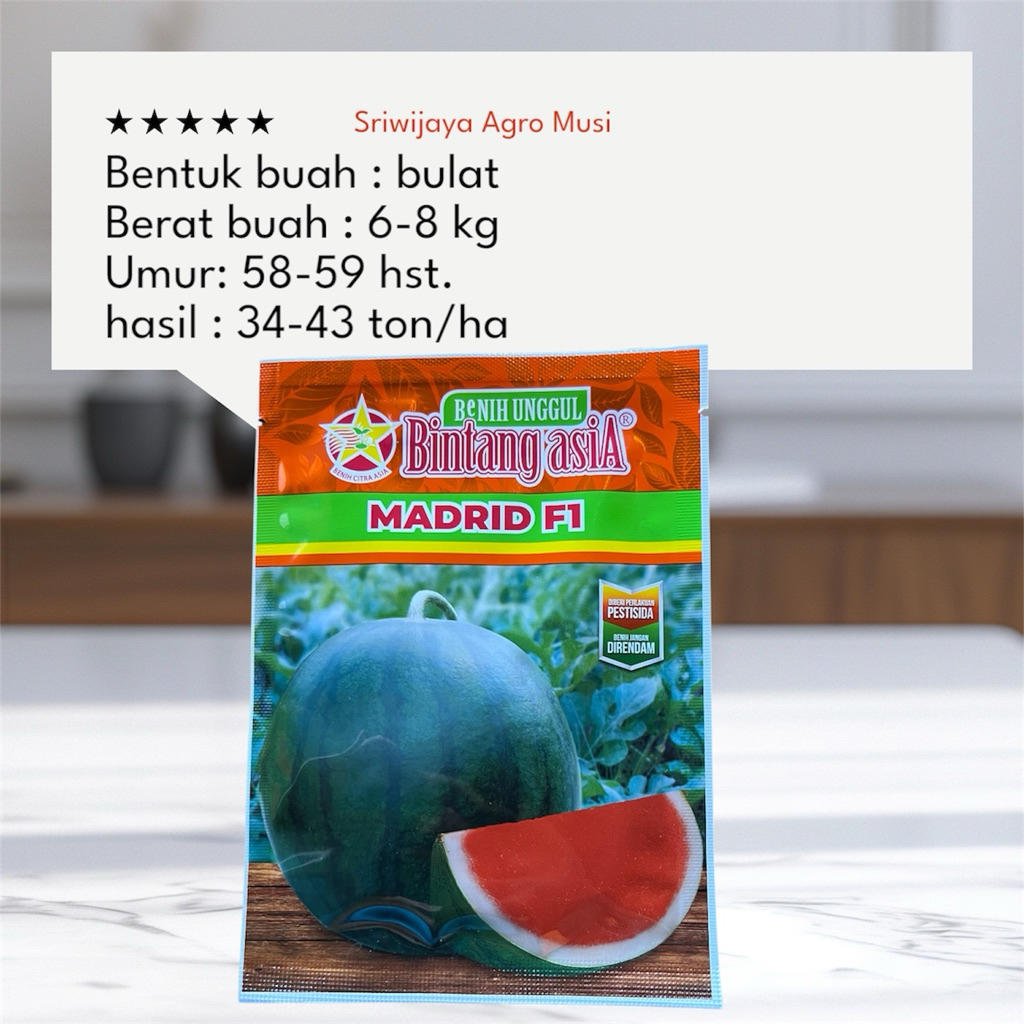 

Semangka Bulat Non Biji MADRID F1 isi 20 Gram