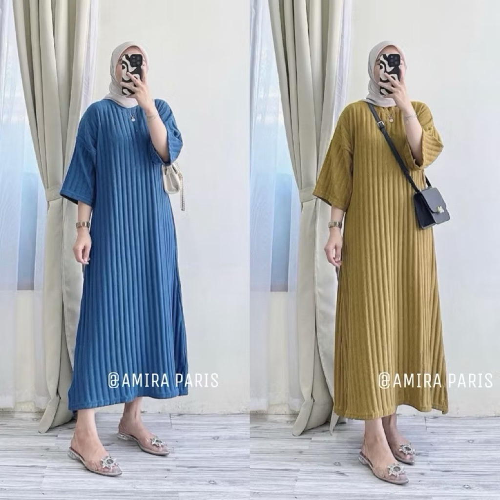 Gamis Lucia Hornet Knit / Gamis Dress Wanita Jumbo Knit