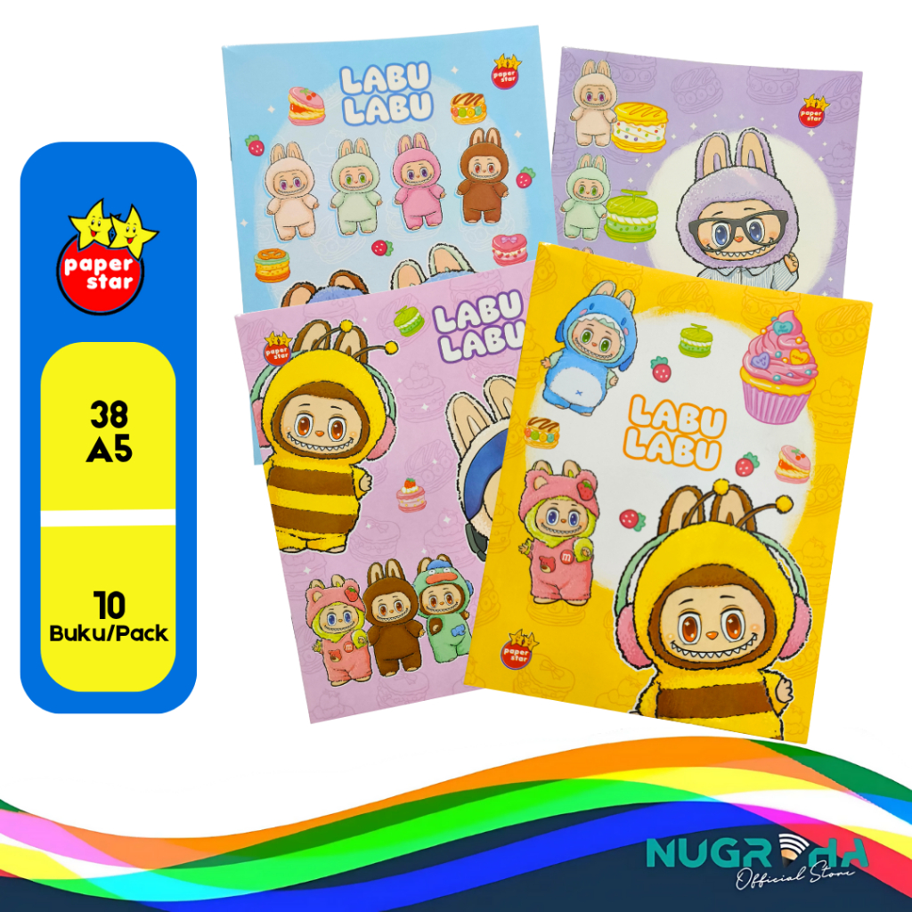 

Paperstar BUKU TULIS 1PAK 38 Lembar ISI 10BUKU Labu labu Murah buku Sekolah Cowok Cewek bergaris
