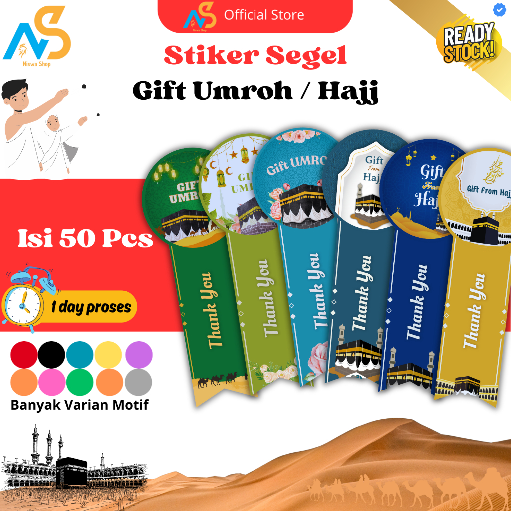 

[ Isi 50 PCS ] STIKER TERIMAKASIH UMROH - STIKER TERIMAKASIH HAJI - STIKER GIFT UMROH - STIKER GIFT HAJI - STIKER SEGEL GIFT UMROH - STIKER KEMASAN GIFT UMROH GIFT HAJI