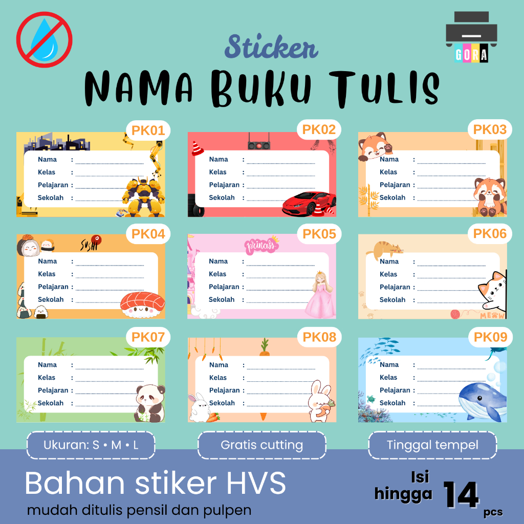 

STIKER NAMA BUKU TULIS / LABEL NAMA BUKU / STIKER BUKU PELAJARAN / LABEL BUKU SEKOLAH V2