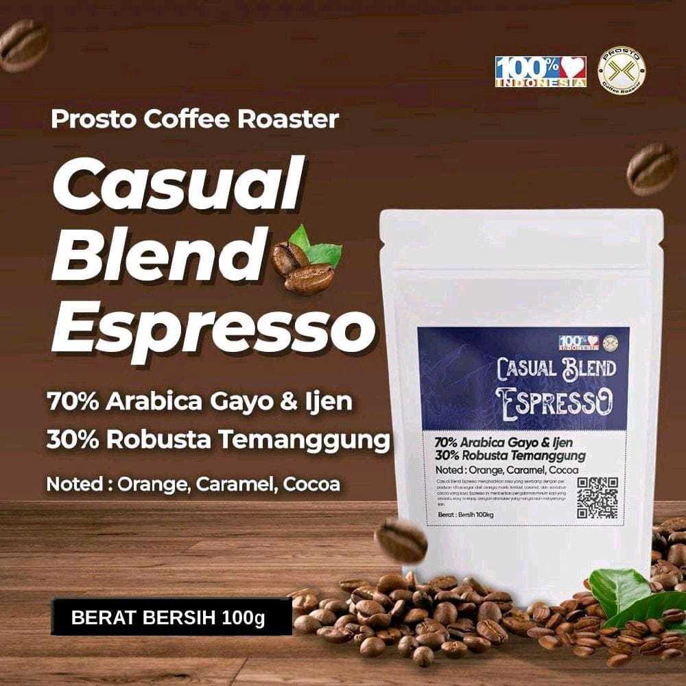 

CASUAL BLEND 70% ARABICA : 30% ROBUSTA 100gr Biji/Bubuk | Roast Bean