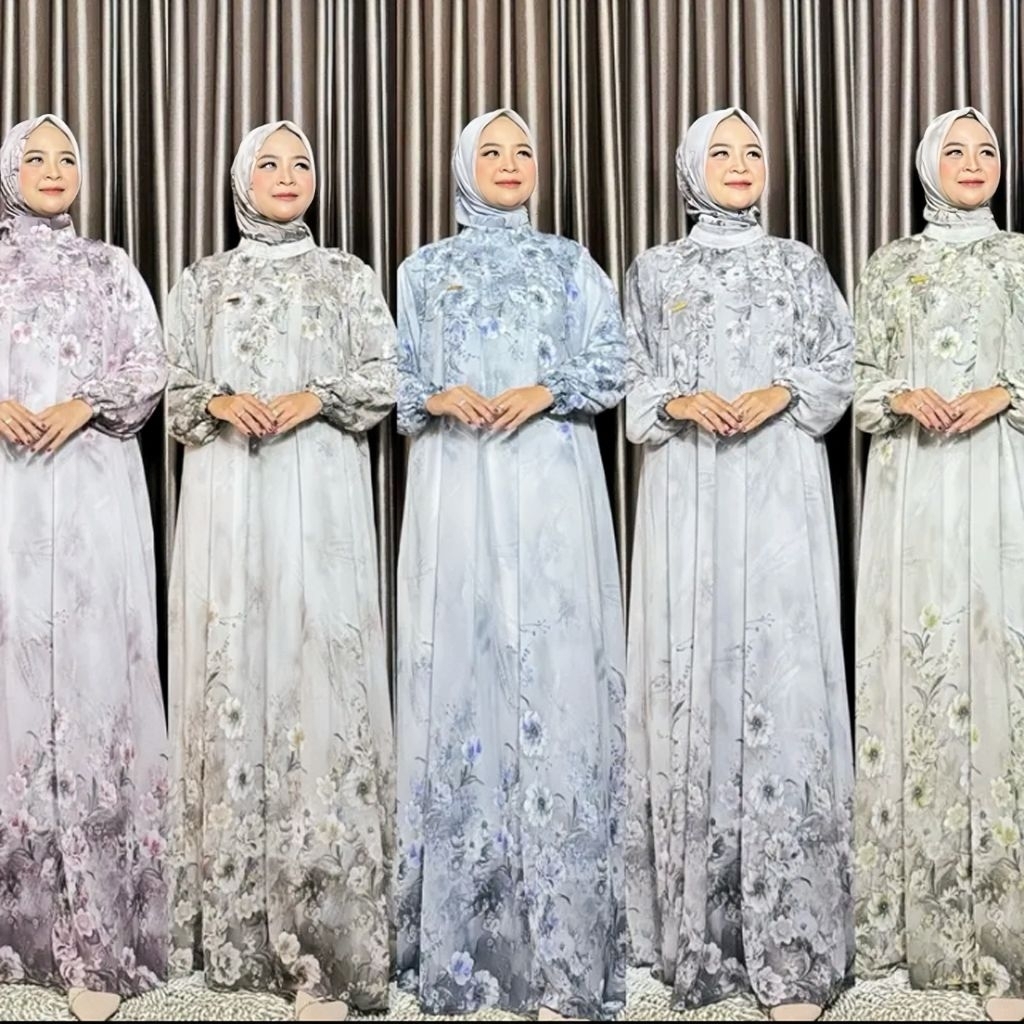 Faniza Dres | Gamis Motif Ceruty Babydoll | Gamis Set Jilbab | Kualitas Premium