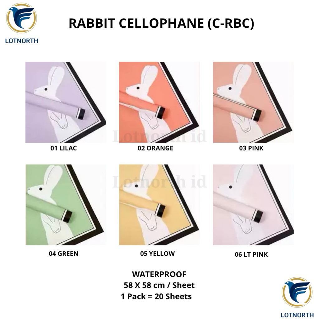 

[1 pack] C-RBC / Kertas Buket Bunga / Wrapping Paper Cellophane / Rabbit Cellophane / Kertas Buket Motif Kelinci/ Flower Paper Craft / Kertas Celopen / Plastik Bunga