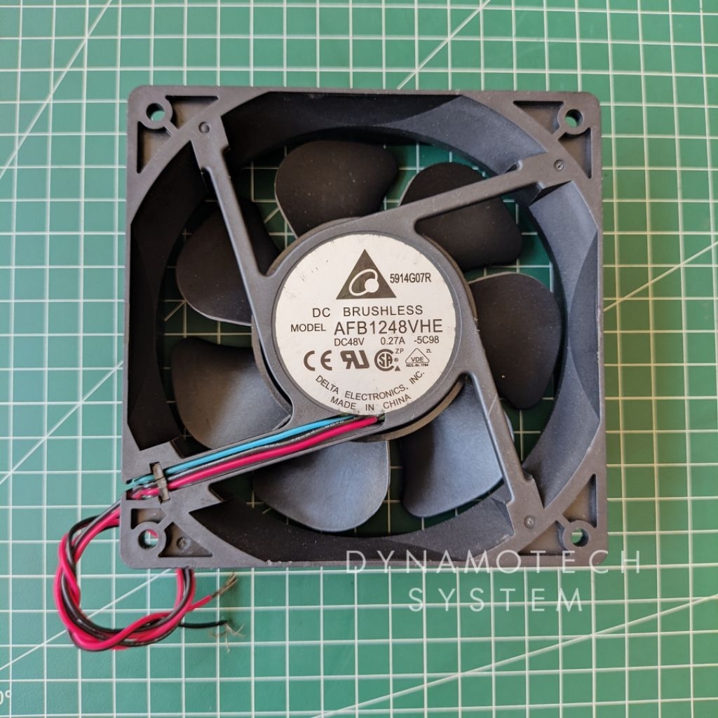 Kipas Fan Delta 48V DC 0.27A – Industrial DC Brushless Cooling Fan 120mm