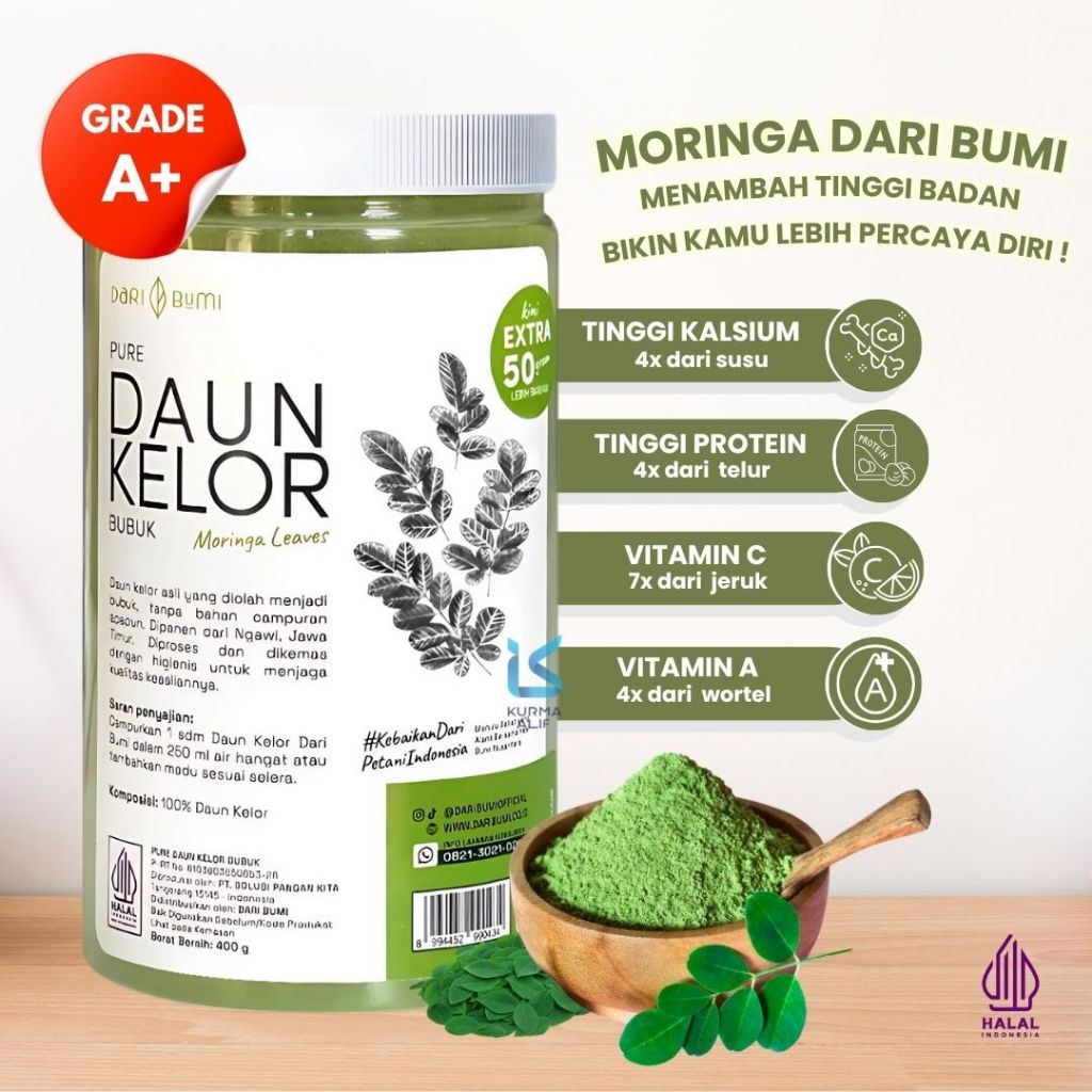 

Daun Kelor Moringa Bubuk Dari Bumi Serbuk Daun Kelor Organik Minuman Berprotein Asi Booster
