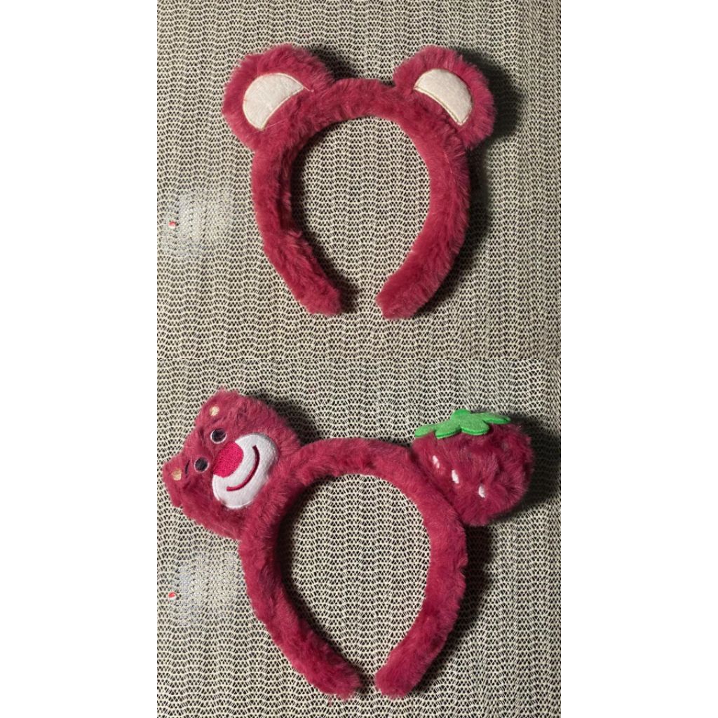 Bando Lotso Toy Story Boneka Beruang Strawberry Lucu Headband Furry Karakter Anak & Dewas