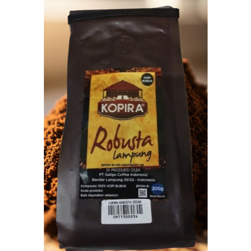 

Kopi Bubuk Lampung Robusta Kopira 200 gr