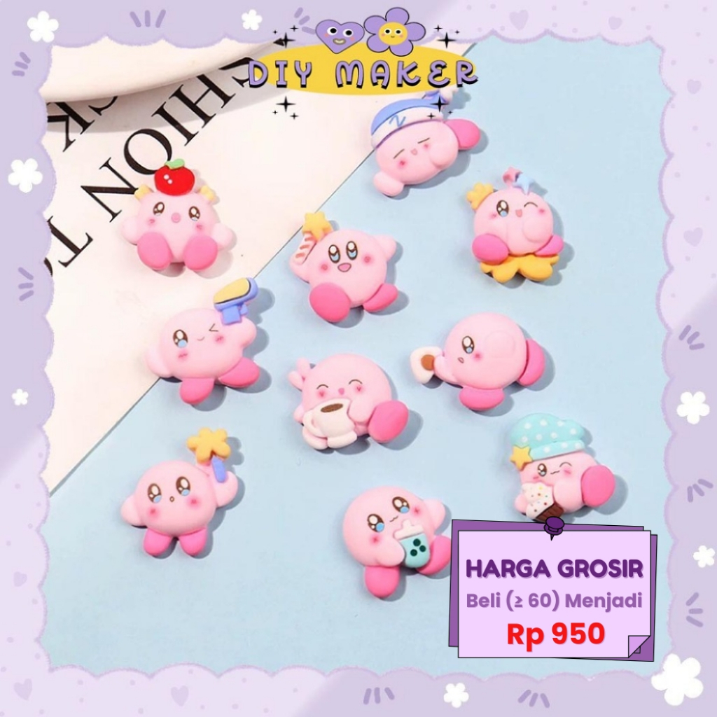 

DM Stiker 3D 1Pcs DIY Dompet Casing HP Edisi Kirby Stiker Timbul Dekorasi Stiker Timbul Mainan Anak