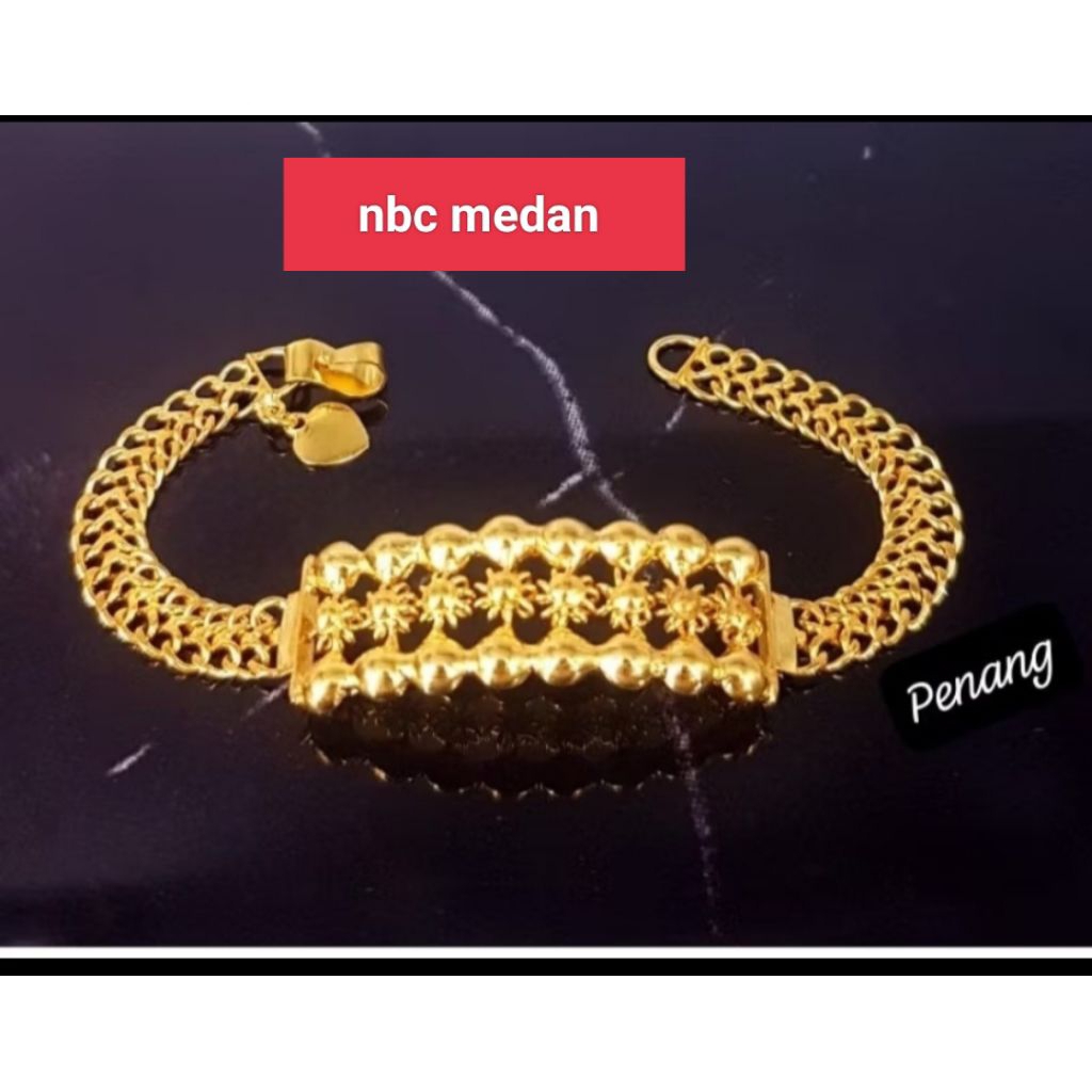 Gelang matahari ,pita lapis emas dan lapis titanium cantik