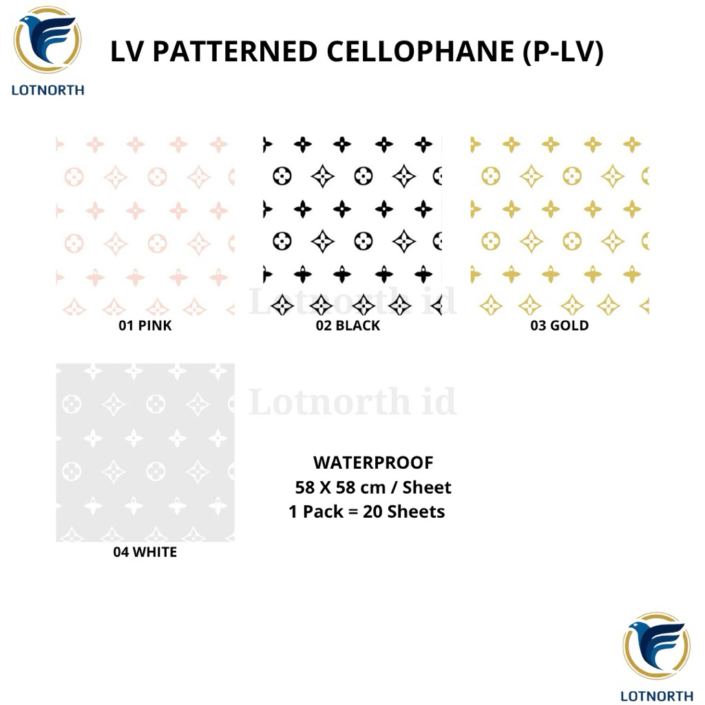 

[1 pack] P-LV / Kertas Buket Bunga / Wrapping Paper Cellophane / LV Patterned Cellophane / Kertas Bunga Buket Transparan Motif LV Bening Kaca/ Flower Paper Craft / Kertas Celopen / Plastik Bunga