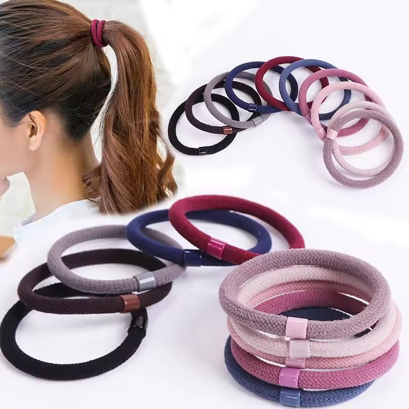 Ikat Rambut Basic Hair Rope / Karet Rambut Polos Import Kuat Murat Awet / Ikat Rambut Korea Tebal