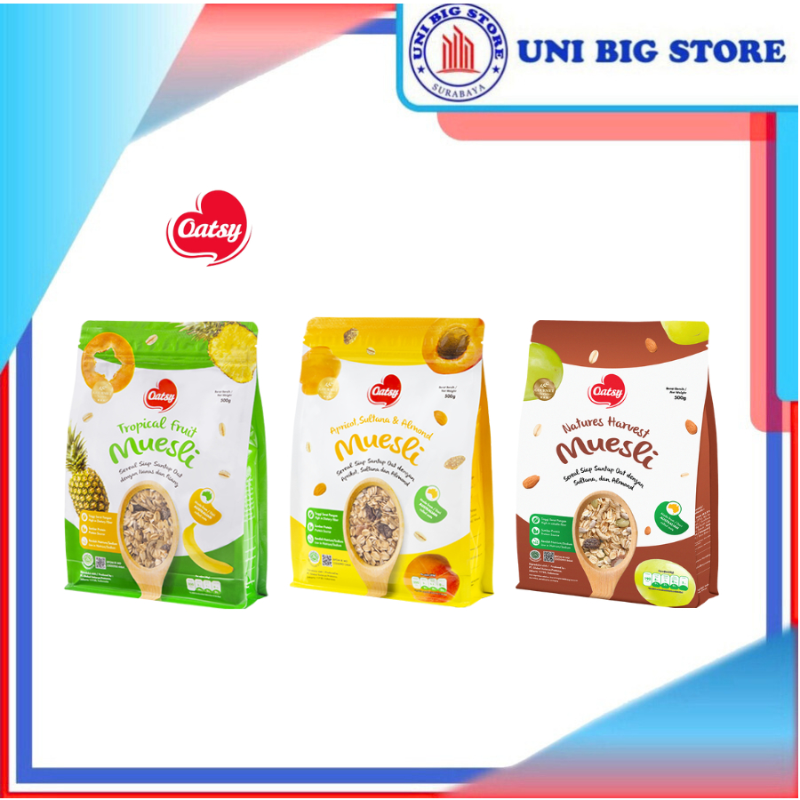 

OATSY Muesli Tropical Fruit - Natures Harvest - Apticot Almond 500gr Sereal Australian Oats