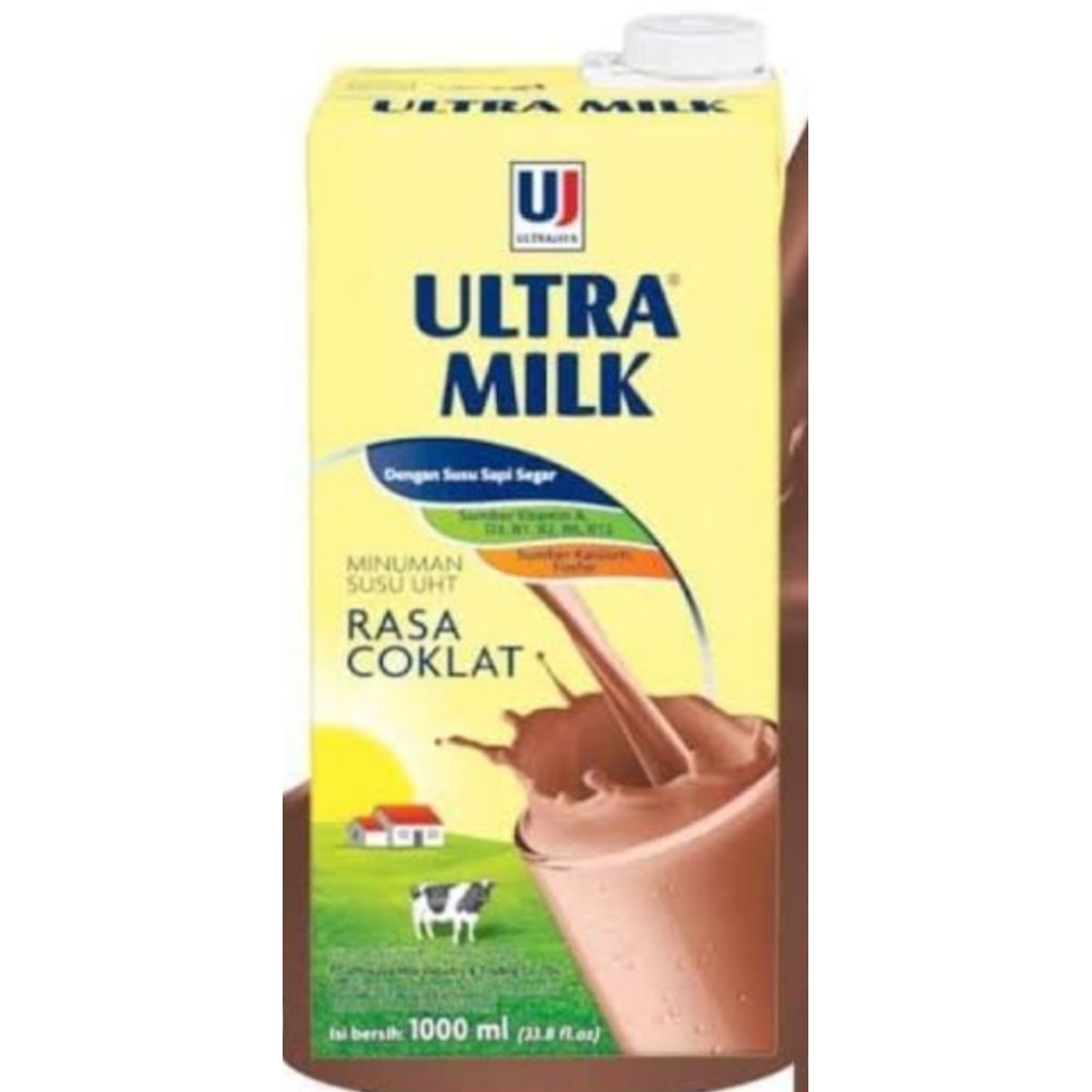 

susu ultra milk rasa cokelat 1 liter