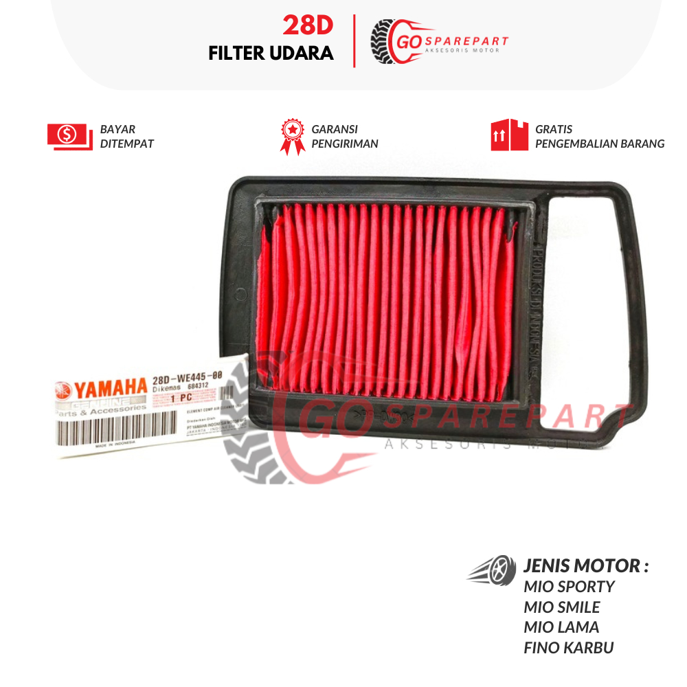 28D FILTER UDARA MOTOR YAMAHA MIO / SARINGAN UDARA MOTOR MIO / AIR FILTER / FILTER SARINGAN UDARA / 