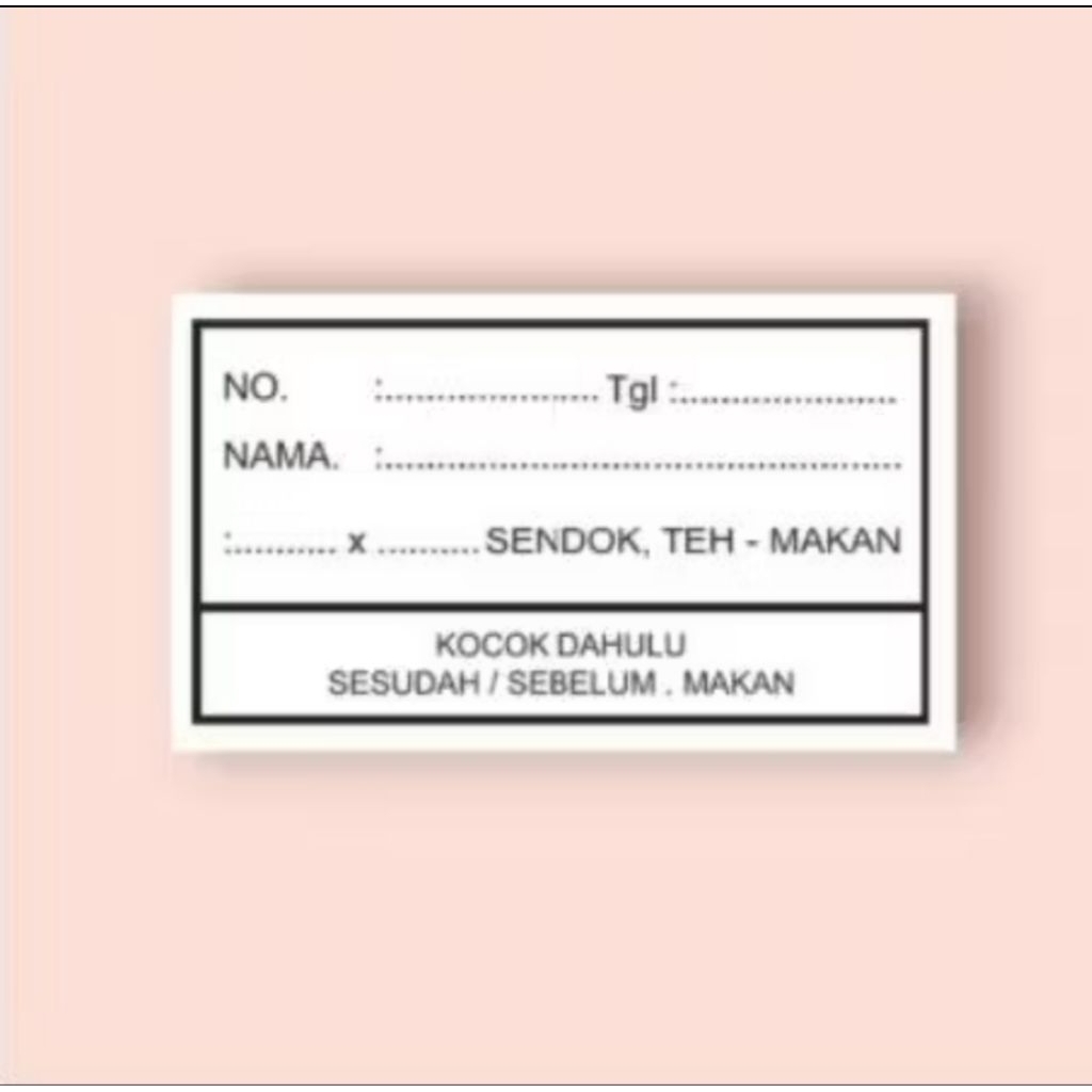 

Stiker Obat Pack 150 pcs / Etiket Obat Sirup/Stiker Obat ukuran 6,5cm x 3cm isi 150 pcs