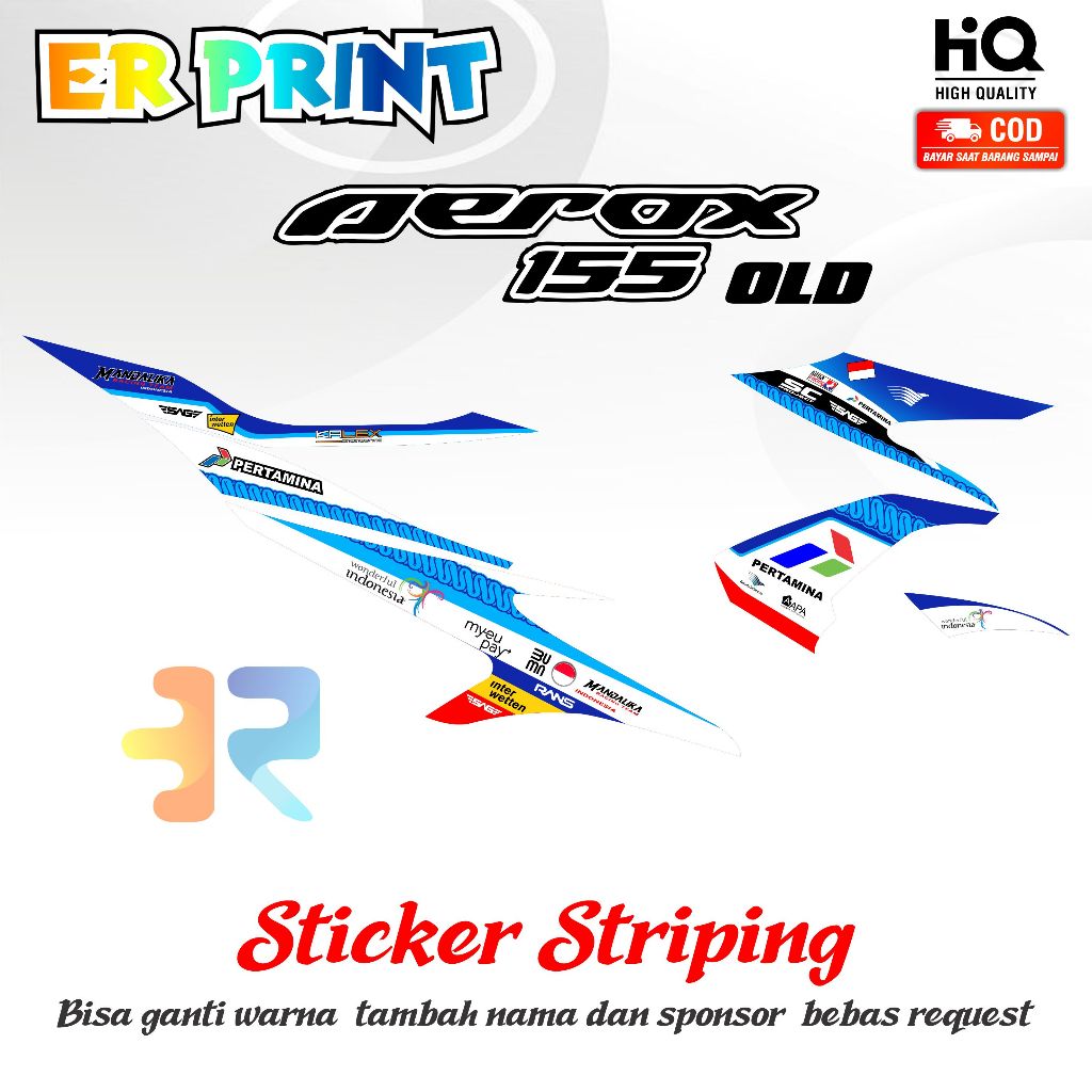 Striping Aerox 155 Old Sticker Full Set Variasi Desain Mandalika