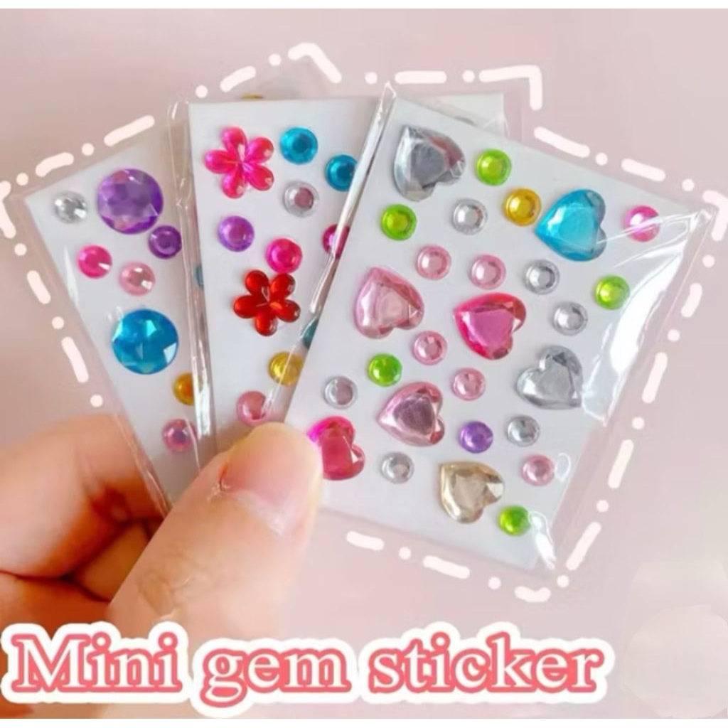 

ST-01 MINI GEM STIKER STICKER AKRILIK JEWEL LOVE 3D AESTHETIC / STIKER WAJAH CASE HP TIMBUL